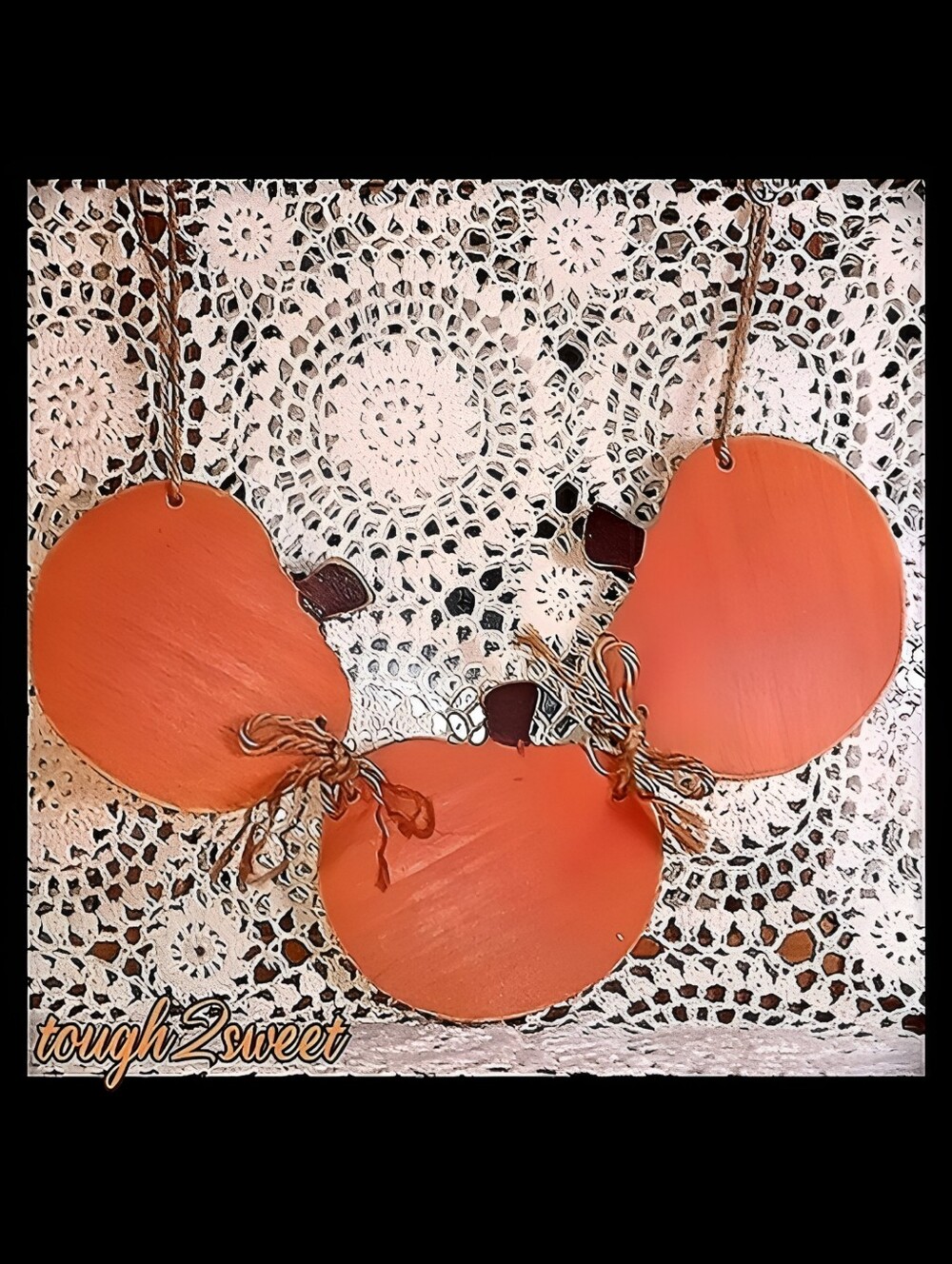 18" RUSTIC FARMHOUSE FALL WOOD PUMPKIN GARLAND WITH 3 WOOD PUMPKINS